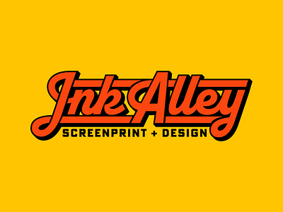 Ink Alley Script 3d type alley branding color crumby creative custom type design drop shadow illustration illustrator ink logo logo design screen print script type typography vector vector art