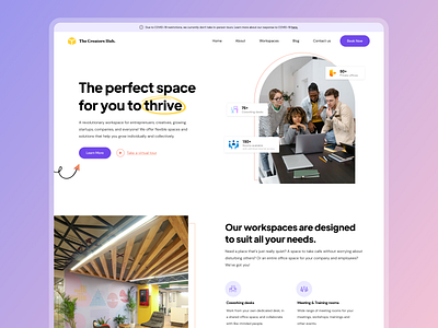 Co-working Space Website | The Creators Hub branding co working space co working website coworking illustration product design responsive website ui design ux design website