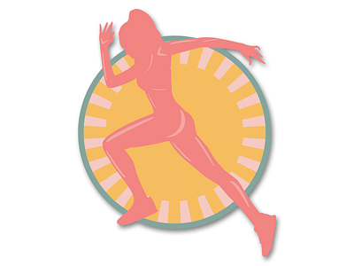 Fierce Female Runner badge branding design graphic design illustration logo vector