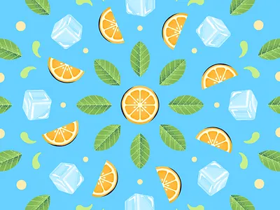 Lemonade food fruit ice illustration kaleidoscope lemon pattern summer texture vector