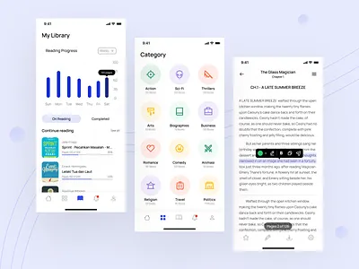 BStore V3 - Online Book Store app book books store buy category cover detail e book e commerce library mobile online popular read reading sale shop store ui web