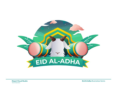 Eid Al-Adha Greeting Illustration adha animal celebrate character eid eid adha gradient greeting happy illustration islam mubarak muslim
