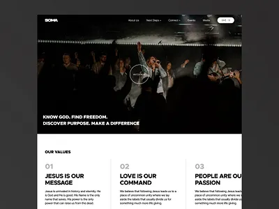 SOMA Church revisioned version believe branding christ christian church design faith figma hero jesus jesus christ landing landing page ui ux web worship