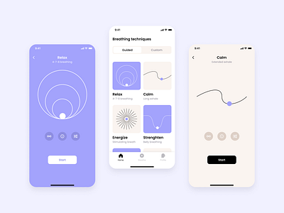 Breathing App android app breathing health ios mental health mobile product product design ui ux wellness