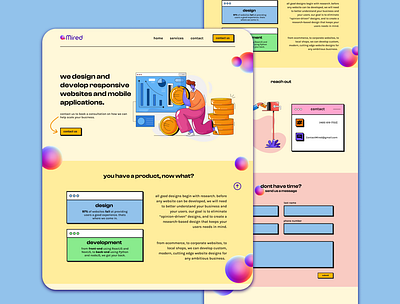 Mired Web Development - Neubrutalism style branding graphic design logo motion graphics neubrutalism ui user experience ux vintage web development