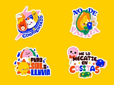 Colombian Phrases Stickers candies colombia cute food illustration latin latino ohvalentino papaya sticker sun