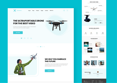 Droneorzo - Drone Landing Page aerial air camera drone drone camera drone landing page drone shot drone ui drone web design drone website drone with camera sales ecommerce fly hero section home page landing page trending web design website