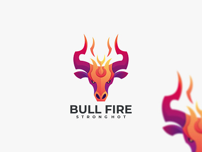 BULL FIRE app branding bull fire logo bull logo design fire bull logo graphic design icon illustration logo ui ux vector