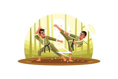 Karate Fighter Vector Illustration silat