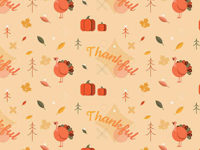 🦃Thankful🍂 2d art cute design doodle gift graphic design happy holiday icon illustration line pattern print stock thankful thanksgiving turkey vector wrapping paper
