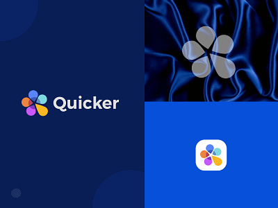 Quicker logo branding colourful logo custom logo design icon identity illustration logo logo mark minimalist modern q logo symbol tech logo technology vector