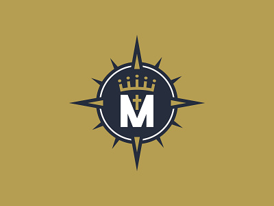 St. Mary Queen's Men Logo Concepts adobe illustrator badge blue branding catholic christ cross crown design gold jesus logo mary saint