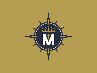 St. Mary Queen's Men Logo Concepts adobe illustrator badge blue branding catholic christ cross crown design gold jesus logo mary saint