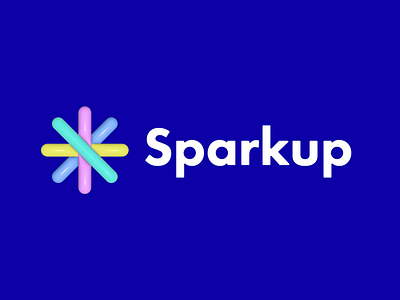 sparkup logo design 3d logo brand identity branding celebrity famous colorful for sale glossy identity logo logos mark minimal path render spark star tech technology up visual identity vivd