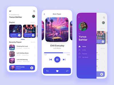 Music Streaming Mobile App 3d animation illustration landing page minimalist web design mobile app mobile design music app music mobile app music streaming app music web design podcast app podcast website design spotify mobile app streaming app streaming movie app web web design website design