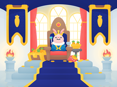 Hopper Premium - Hero bunny hopper illustration king membership premium queen royal royalty throne travel treasure