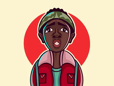 Stranger things 4 - Lucas Sinclair Illustration art eleven