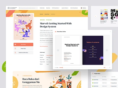 Digital Library Website - Page Details app artsy book branding clean colorful design digital book digital library illustration landing page library modern npw read read book read online ui ux website