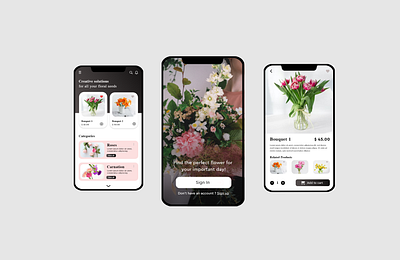 UI/UX Florist mobile app florist flower graphic design mobile app mockup shop ui uiux