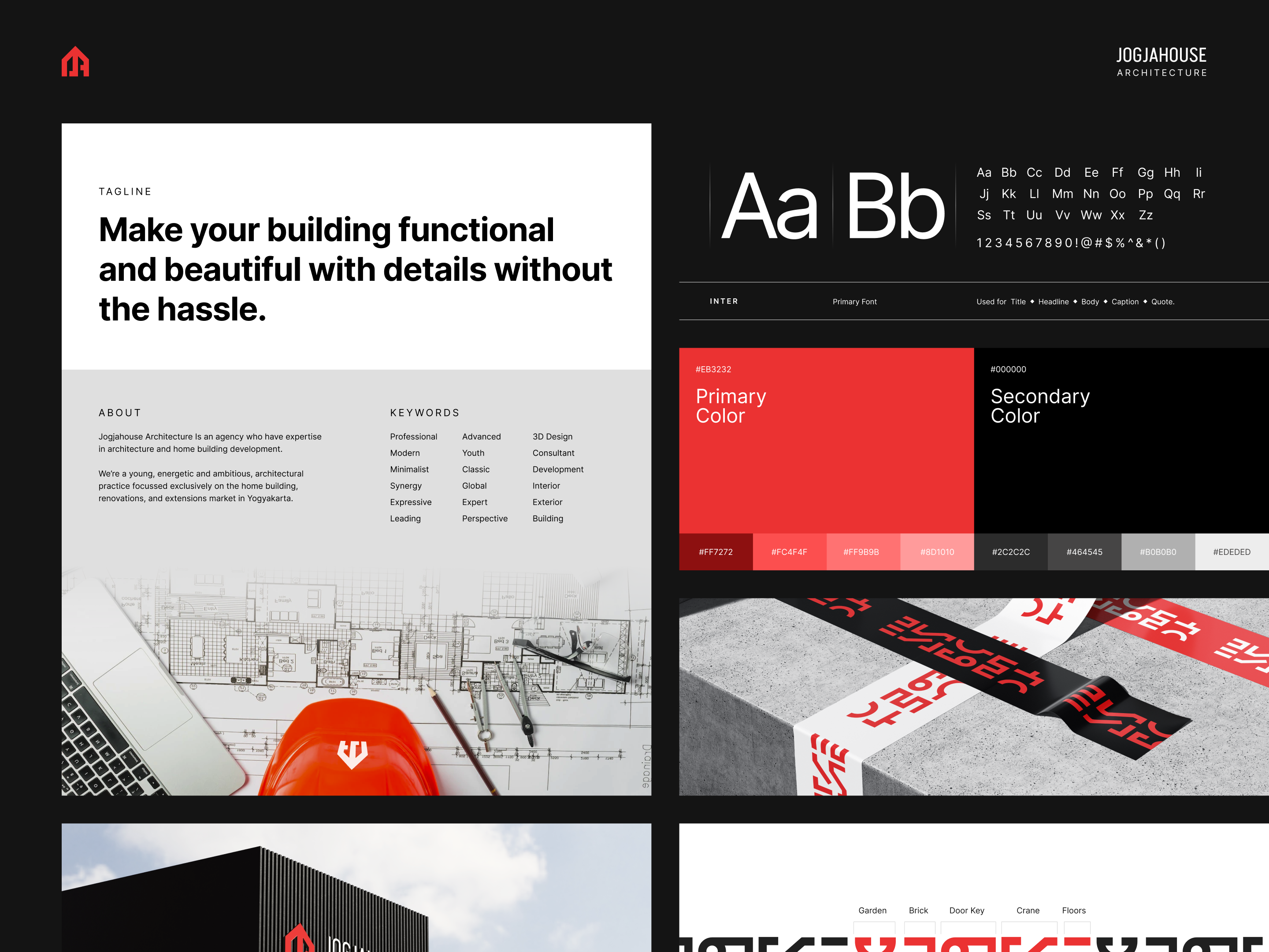 JOGJAHOUSE Architect - Brand Guideline agency architect brand branding build building construction design graphic design guideline illustration logo minimalist mockup pattern poster slabpixel vector