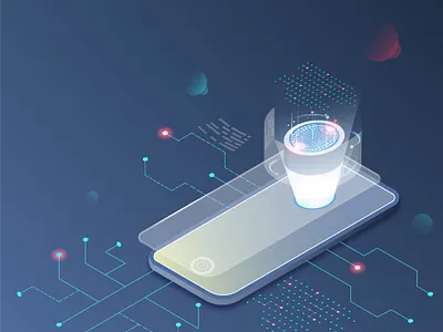 Phone in nano technology isometry, the whole world in the phone 3d art artwork branding design graphic design illustration phone technology telephone ui ux