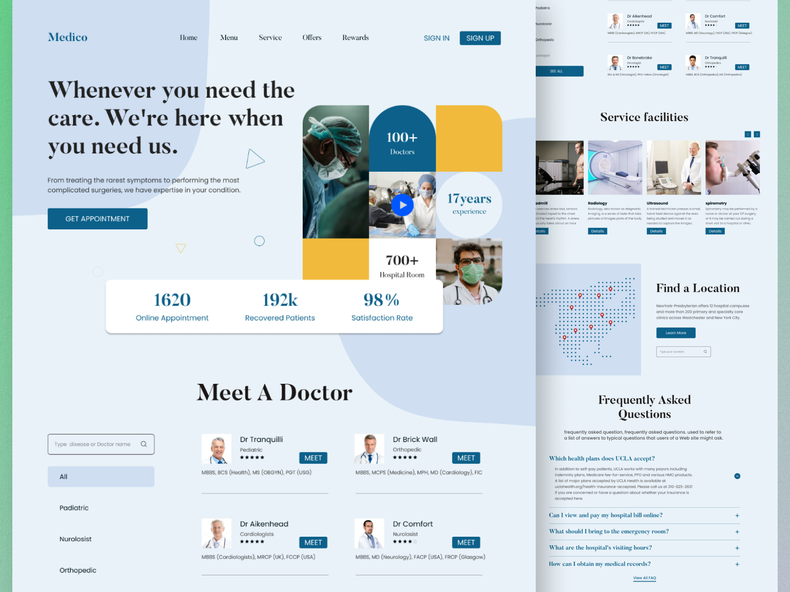 clinic website design care clinic dental design doctor figma healthcare hospital interaction design landing page design medical medicine ui ux web website