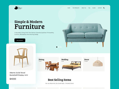 Simple & Modern Furniture 3d branding figma free furniture landing page modern webflow