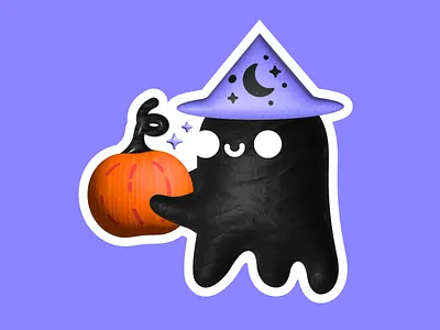 Ghosts Can Have a Little Pumpkin ghost halloween magic pin pumpkin space spooky sticker wizard
