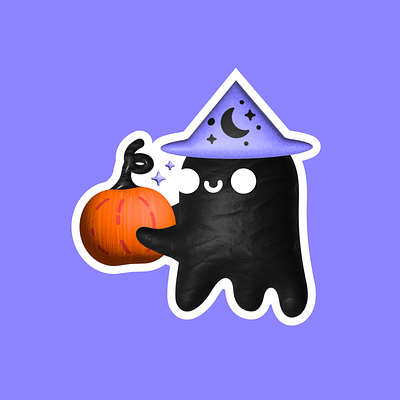 Ghosts Can Have a Little Pumpkin ghost halloween magic pin pumpkin space spooky sticker wizard