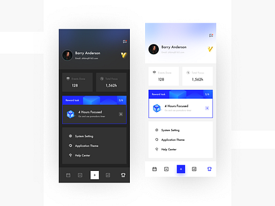 Personal Center Different Theme app black clean dark design inspiration personal center theme ui ux 个人中心