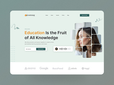 E-learning Landing Page animation branding design illustration landing page ui visual design web design website design