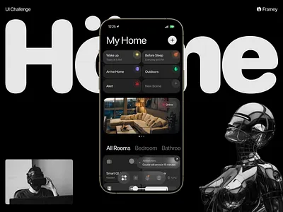 Höme — Smart Living clear design home control mobile app room smarthome ui