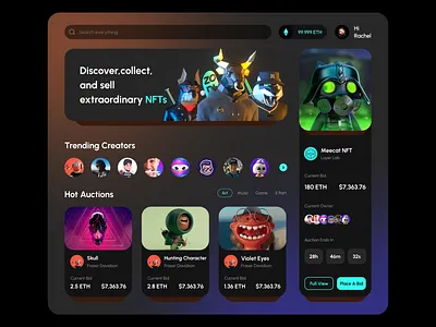 NFT Marketplace app design ui