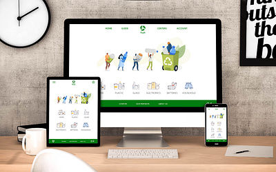 Recycle App and Responsive Website adobe xd mobile app design responsive website ui uiux user experience design ux visual design