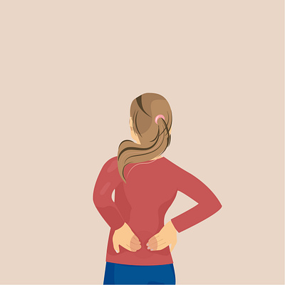 Vector art beautiful girl with back pain design illustration vector