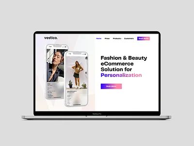 Landing page - fashion tech company branding design hero hero image illustration landing landing page portfolio tech ui ux web web design website