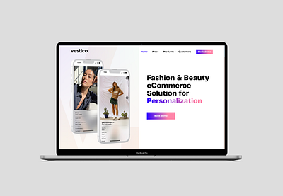 Landing page - fashion tech company branding design hero hero image illustration landing landing page portfolio tech ui ux web web design website