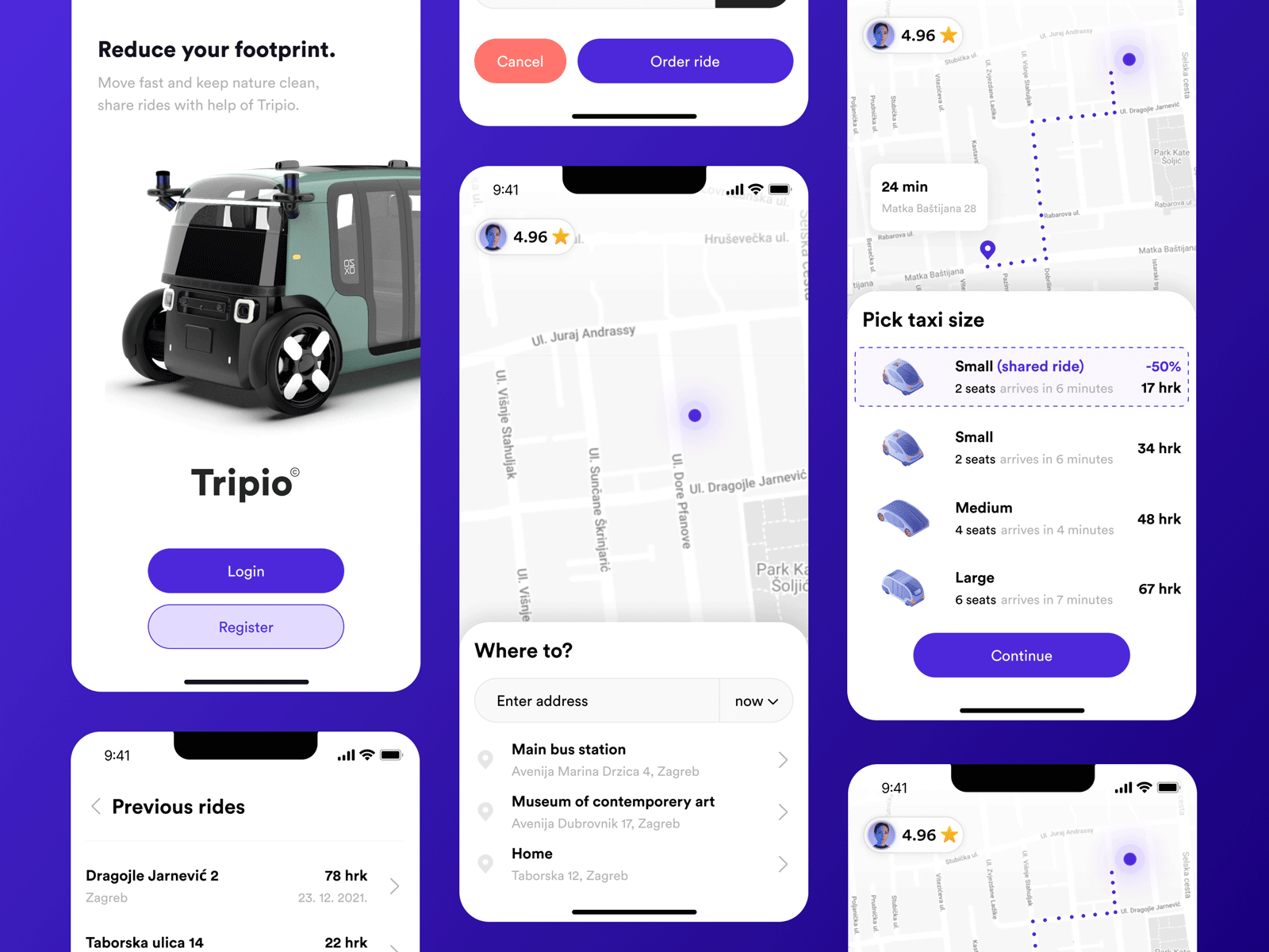 Tripio app autonomous vehicles autonomous vehicles technology av branding cars design logo rideshare self driving self driving self driving cars uber ui ux vehicles