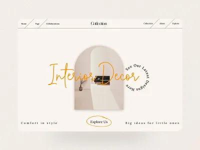 Aesthetic Interior Design Website Landing Page aesthetic ecommerce figma furniture hero section home accessories interior design intorior modern ui ux