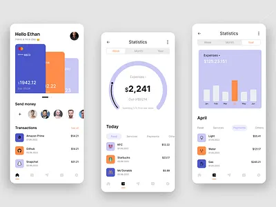 Finance App app design application bank banking color credit card finance financial app fintech interface investment mobile mobile app mobile banking mobileappdesign online wallet savings uidesign uiux wallet