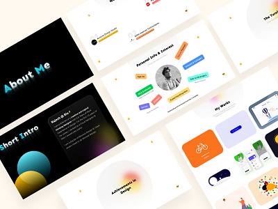 About Me Creative design dribbble illustration minimal portfolio presentation template ui