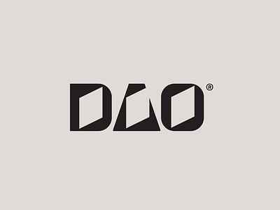 DAO Products branding contrast dao identity logo mirrors negative negative space perspective portal reflection skew space wordmark
