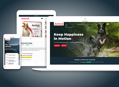 Animal supplement website design design uiux