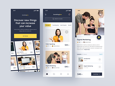 SomethingNew - Online Course Apps app clean clean app course design education latiful latifulfajar learning lesson online course online learning school student study ui uiux ux web workshop