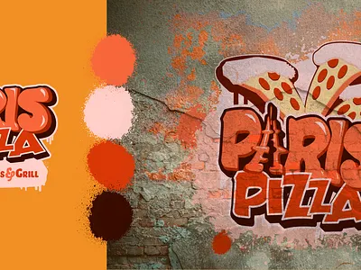 PARIS PIZZA branding graphic design illustrator logo