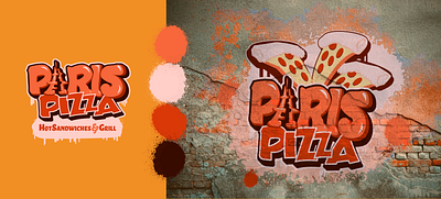 PARIS PIZZA branding graphic design illustrator logo