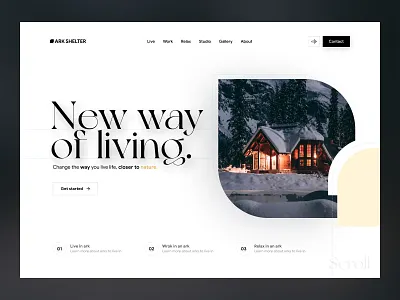 Ark Shelter - Back to nature! ark ark shelter booking cabin concept design home house live shelter ui web web design web page website