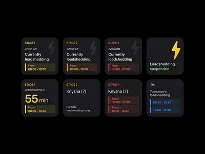 EskomSeWatt Widget App Concept ios loadshedding southafrica ui widget