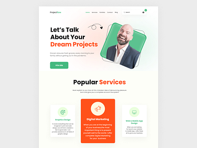 Portfolio Web Design | UI Landing Page agency ashiq clean creative freelancer hero homepage landing page layout personal personal portfolio portfolio responsive tanvir ui design user interface web web design web theme website