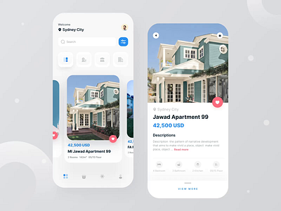 Real Estate App animation apartment app app design buy house dashboard design designer ecommerce filllo interaction minimal design property property business real estate real estate agency ui ui design user interface ux